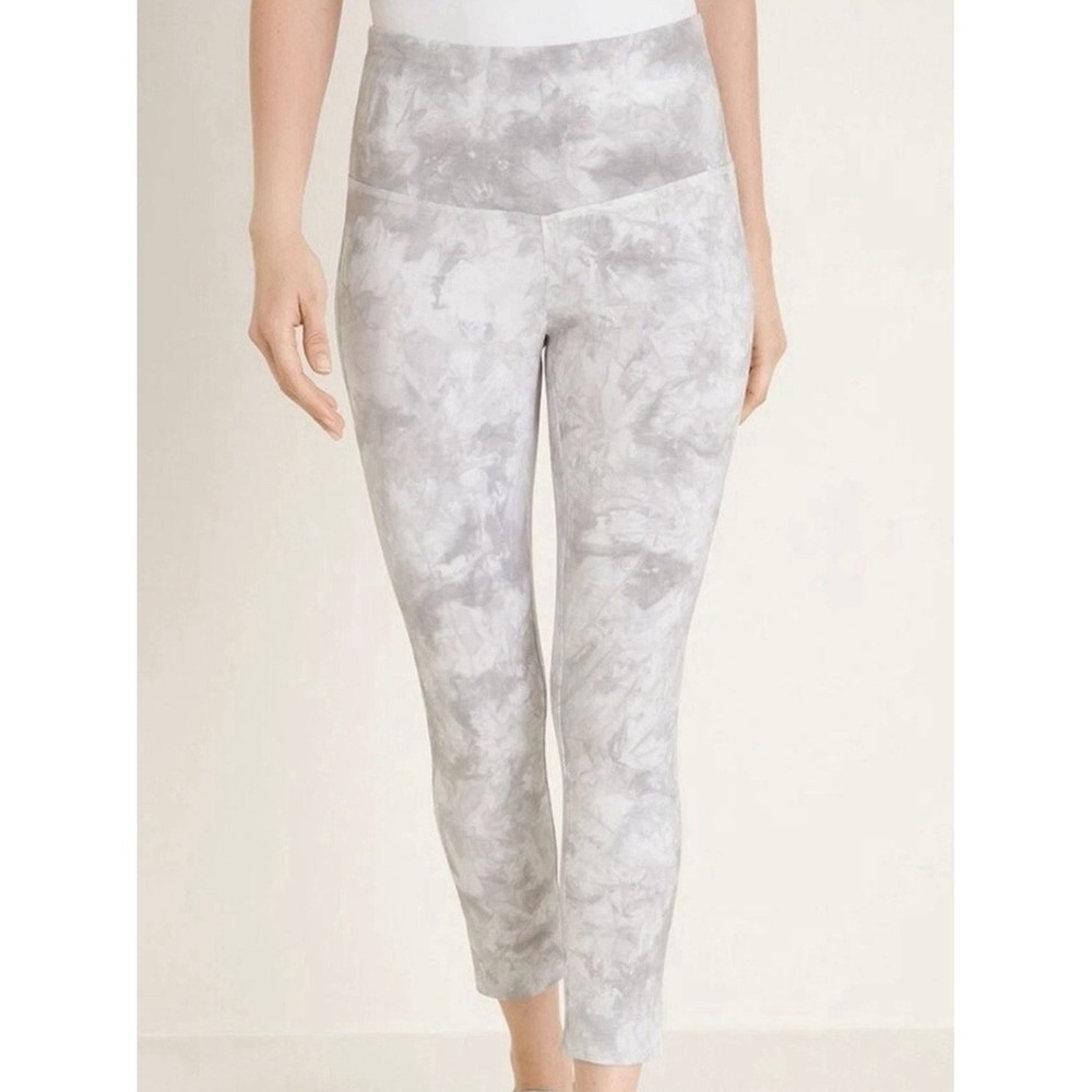 Chico's So Slimming Cloud Print Legging Crop 2P US Sz 12p 14P Tummy Control NWT